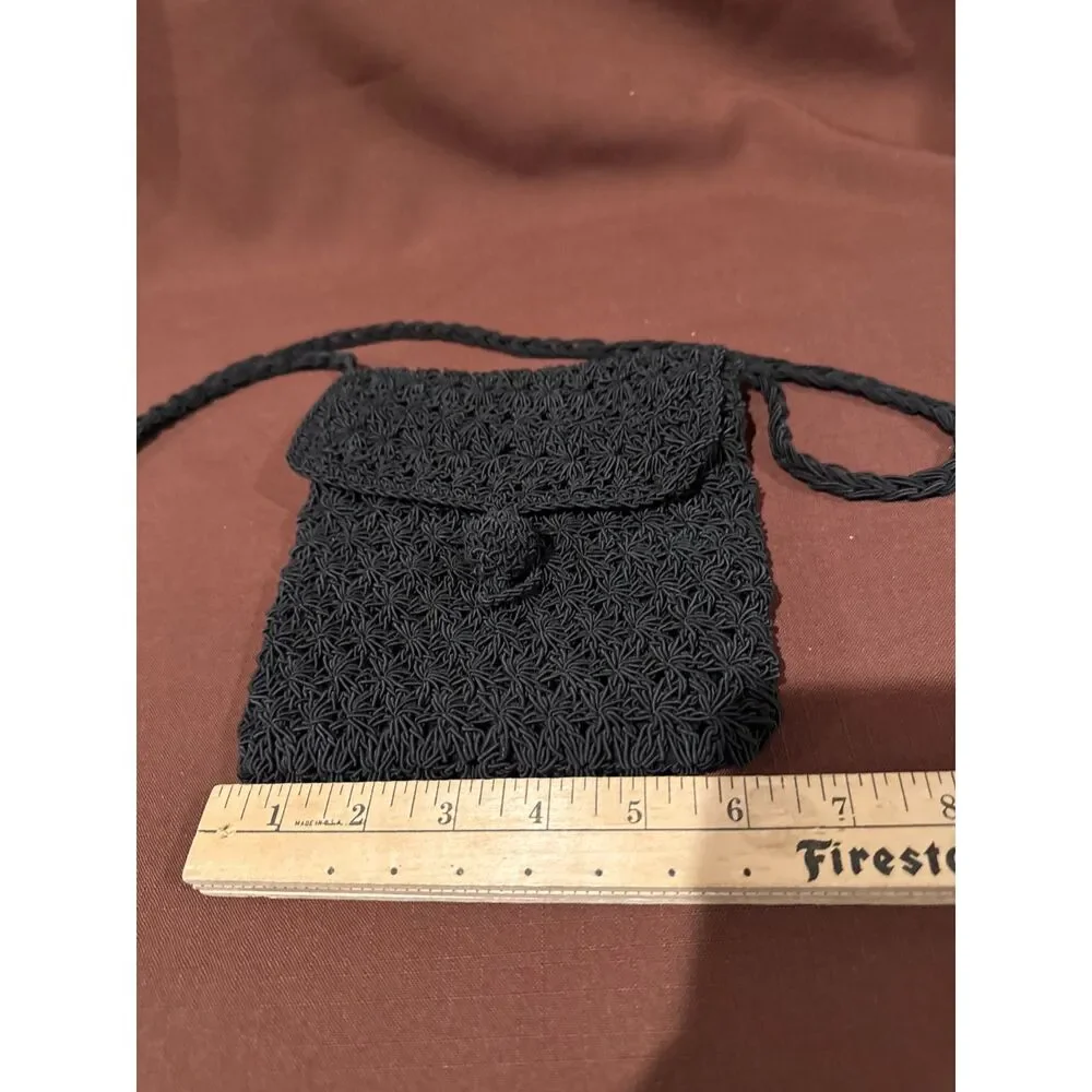 Black Crochet Bag Cross Body